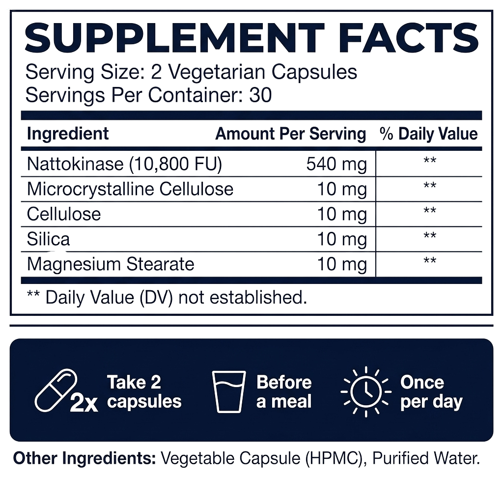 10,800 FU Nattokinase - Clinical-Strength Cardiovascular Protocol